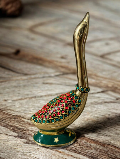 Brass Duck Decor Piece, 10.5 Inch