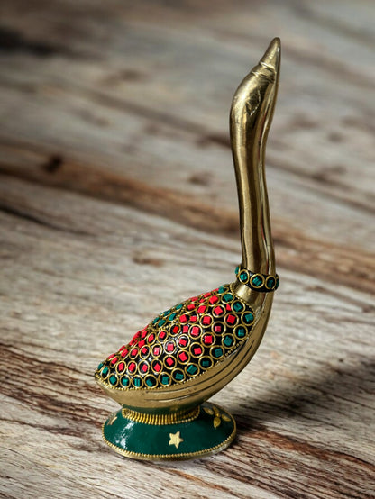 Brass Duck Decor Piece, 10.5 Inch