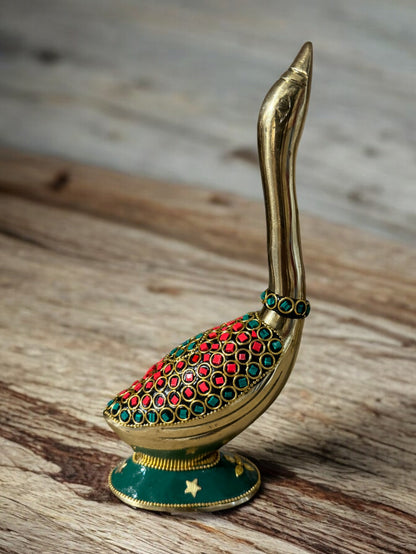 Brass Duck Decor Piece, 10.5 Inch