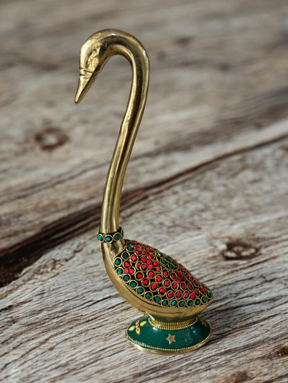 Brass Duck Decor Piece, 12 Inches