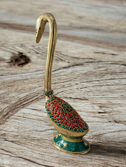 Brass Duck Decor Piece, 12 Inches