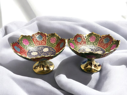 Luxury Enamel Painted Bowls with Removable base – Handcrafted Elegance