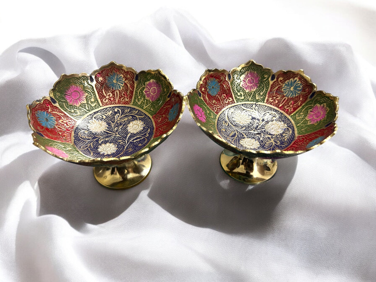 Luxury Enamel Painted Bowls with Removable base – Handcrafted Elegance